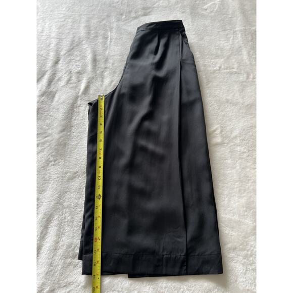 Grana Pants Womens Size XS TENCEL SPLIT FRONT CULOTTE Wide Leg Black Pockets - Picture 11 of 11